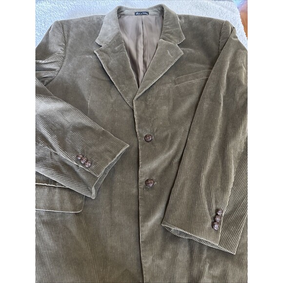 Monsieur Adolfo Khaki Brown Corduroy Sport Coat Suit Jacket Blazer Sz 46L - Picture 6 of 9